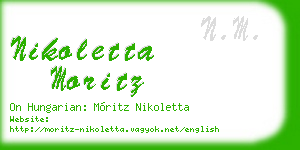 nikoletta moritz business card